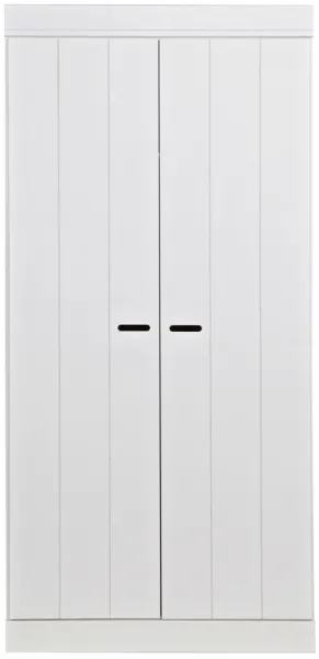 Connect, Kleiderschrank, 2 Türen, weiss, H195x53x94 cm, Kiefernholz