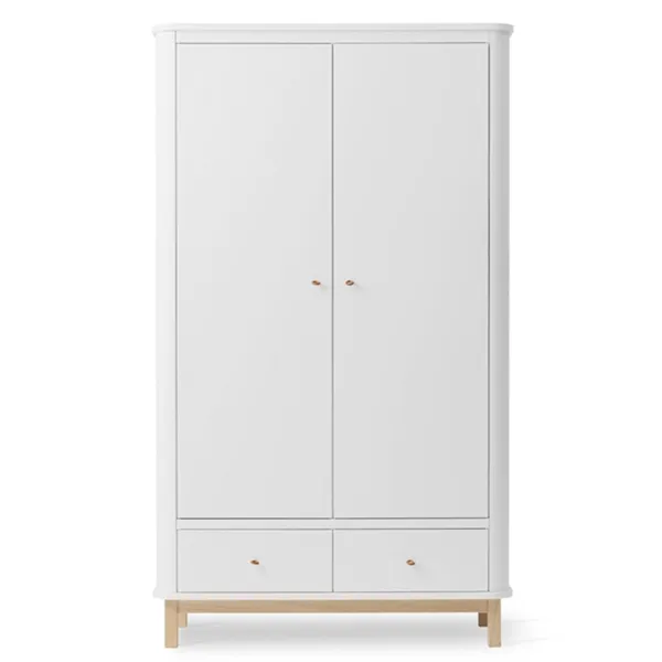 Oliver Furniture Wood Kleiderschrank 2 Türen Weiss/Eiche