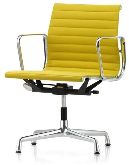 Vitra Aluminium EA 131 Bürostuhl mit Drehfunktion & Armlehnen Pastellgrün/Canola