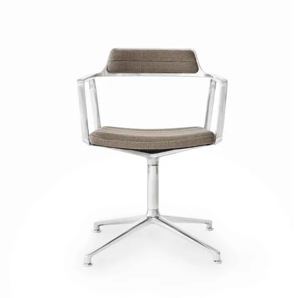 Vipp 452 Swivel Drehstuhl Dunkelsand/Aluminium