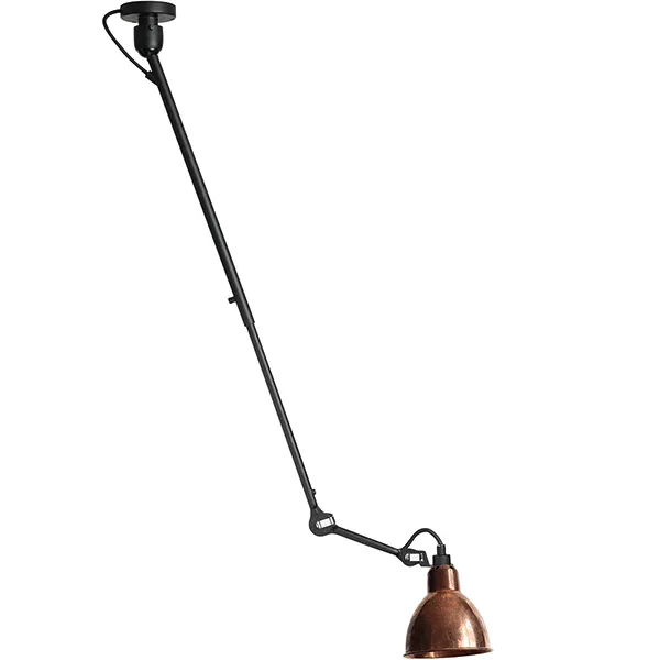 Lampe Gras N302 Deckenleuchte Matt Schwarz/Rohkupfer/Weiss
