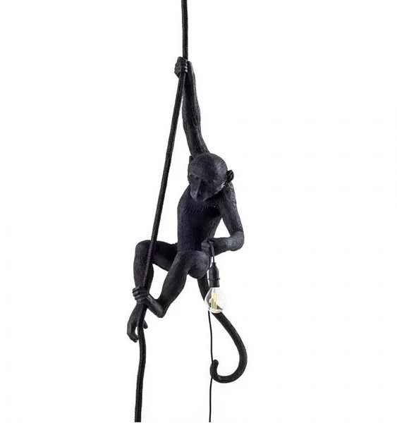 Seletti Monkey With Rope Deckenleuchte Schwarz Aussen