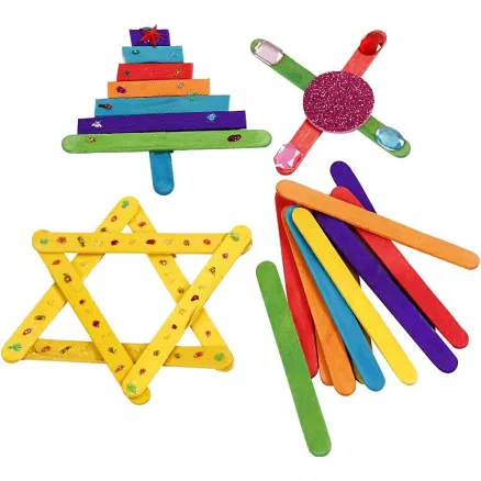Glitzer, Glimmer und Holzstäbchen, sortierte Farben, 1 Set