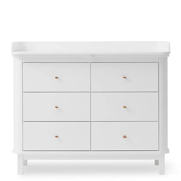Oliver Furniture Wood Wickelkommode m. 6 Schubladen Weiss