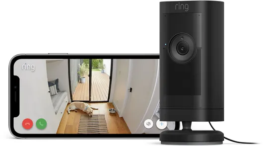 Ring Stick Up Cam Pro Aussenüberwachungskamera mit Netzstecker, Schwarz