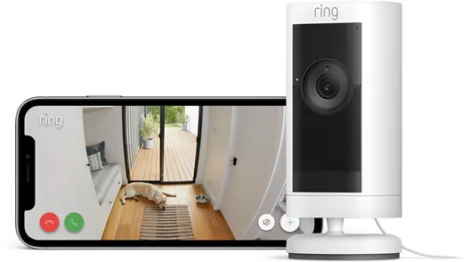 Ring Stick Up Cam Pro Aussenüberwachungskamera mit Netzstecker, Weiss