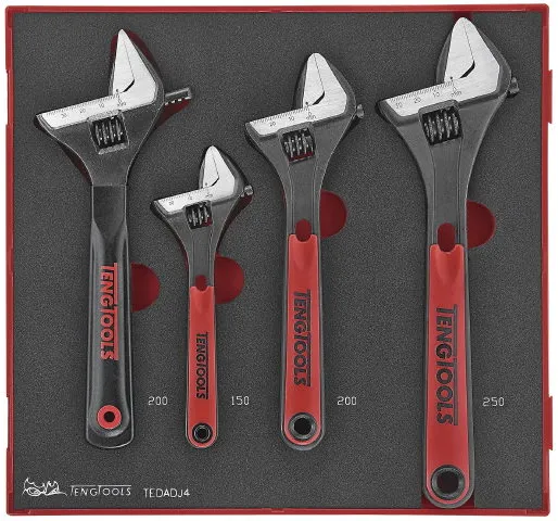 Teng Tools verstellbarer Schraubenschlüsselsatz TEDADJ4 mit 4 Teilen