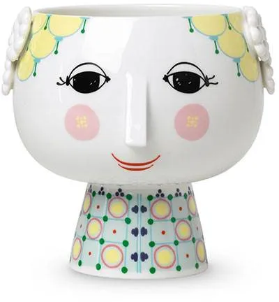 Bjørn Wiinblad Eva Blumentopf mit Fuss - Ø15,5 cm - Gelb
