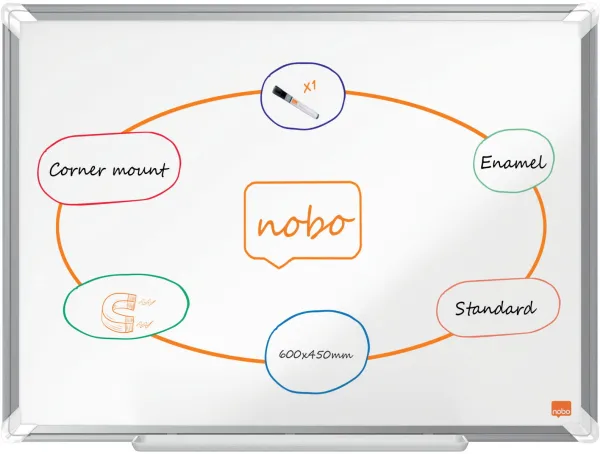 Nobo Premium Plus emailliertes Whiteboard 60x45cm weiss
