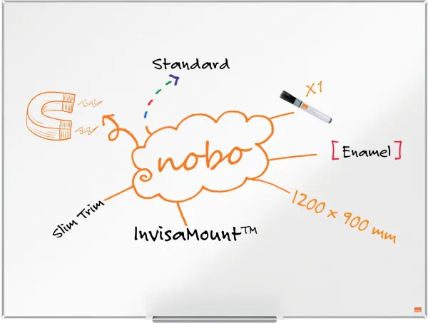 Nobo Impression Pro emailliertes Whiteboard 120x90cm weiss
